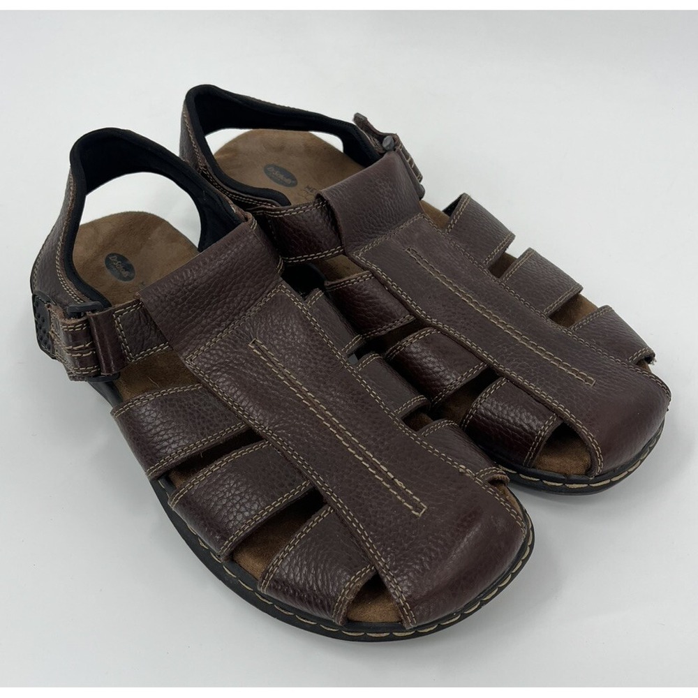 Dr. Scholls Men's Grayson Leather Casual Fisherman Sandals Size 13 Brown
